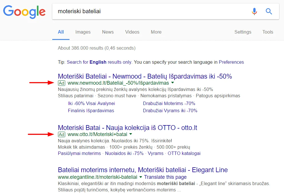 Reklama-Google-paieskoje