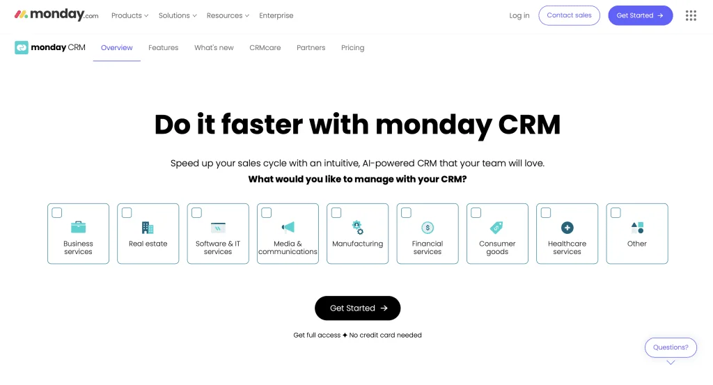 Geriausios CRM sistemos mondaysales